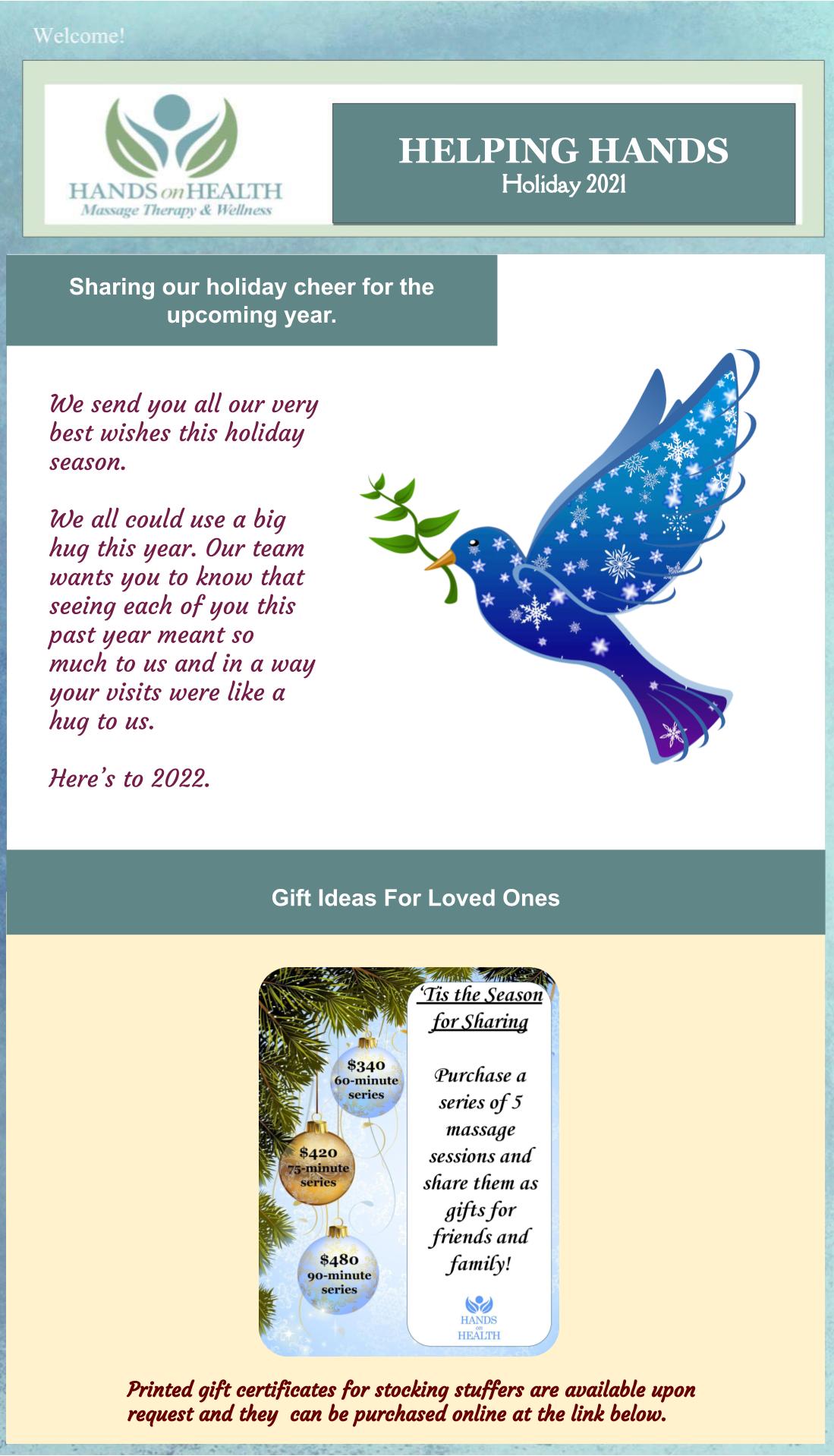 holiday newsletter page 1